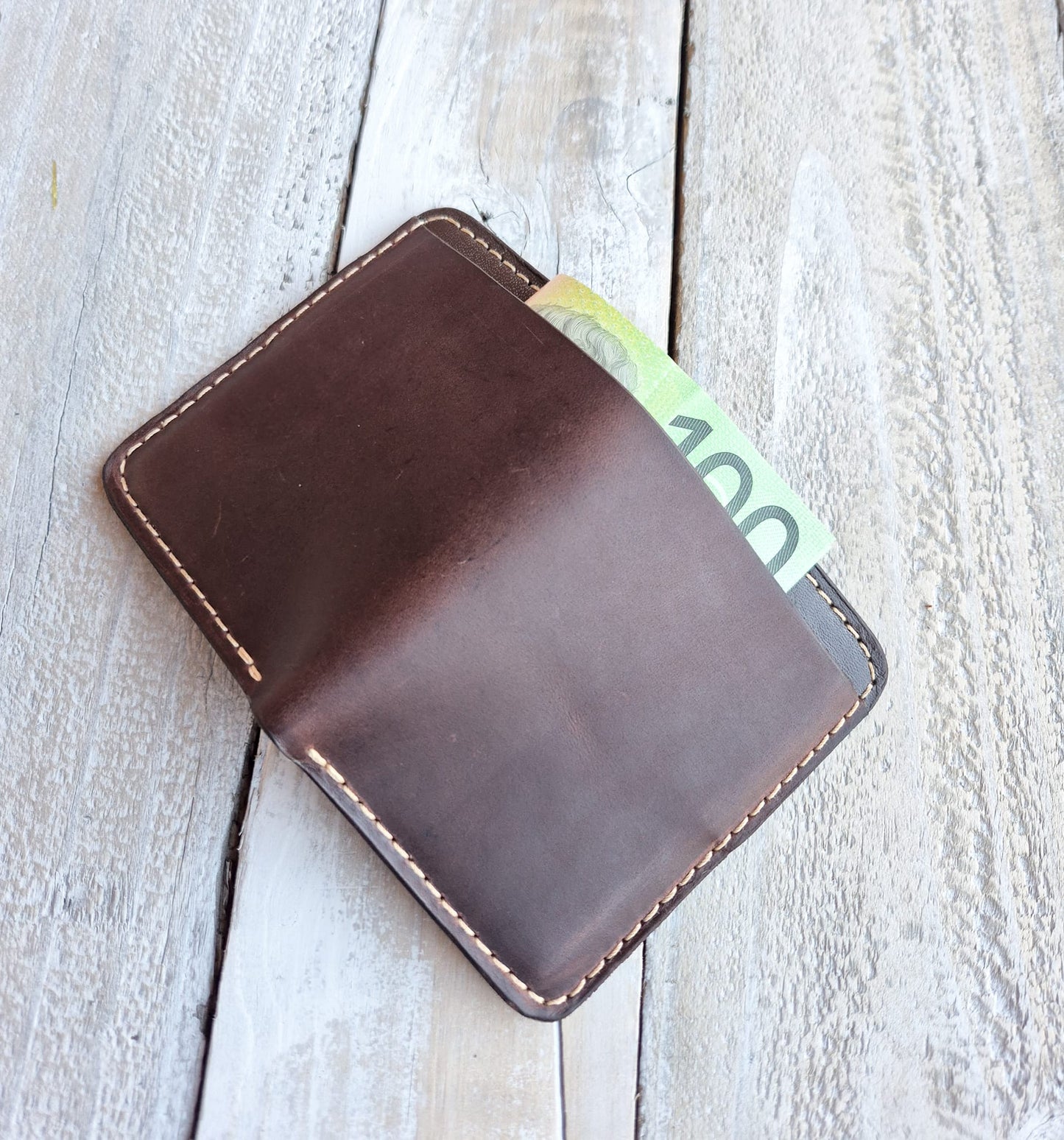 Billfold Wallet: Brown Pull-up