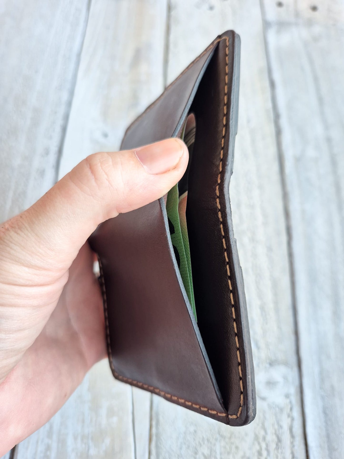 Billfold Wallet: Brown Pull-up